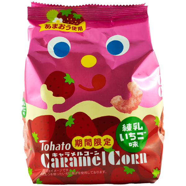 Snack de maïs caramel au lait de fraise